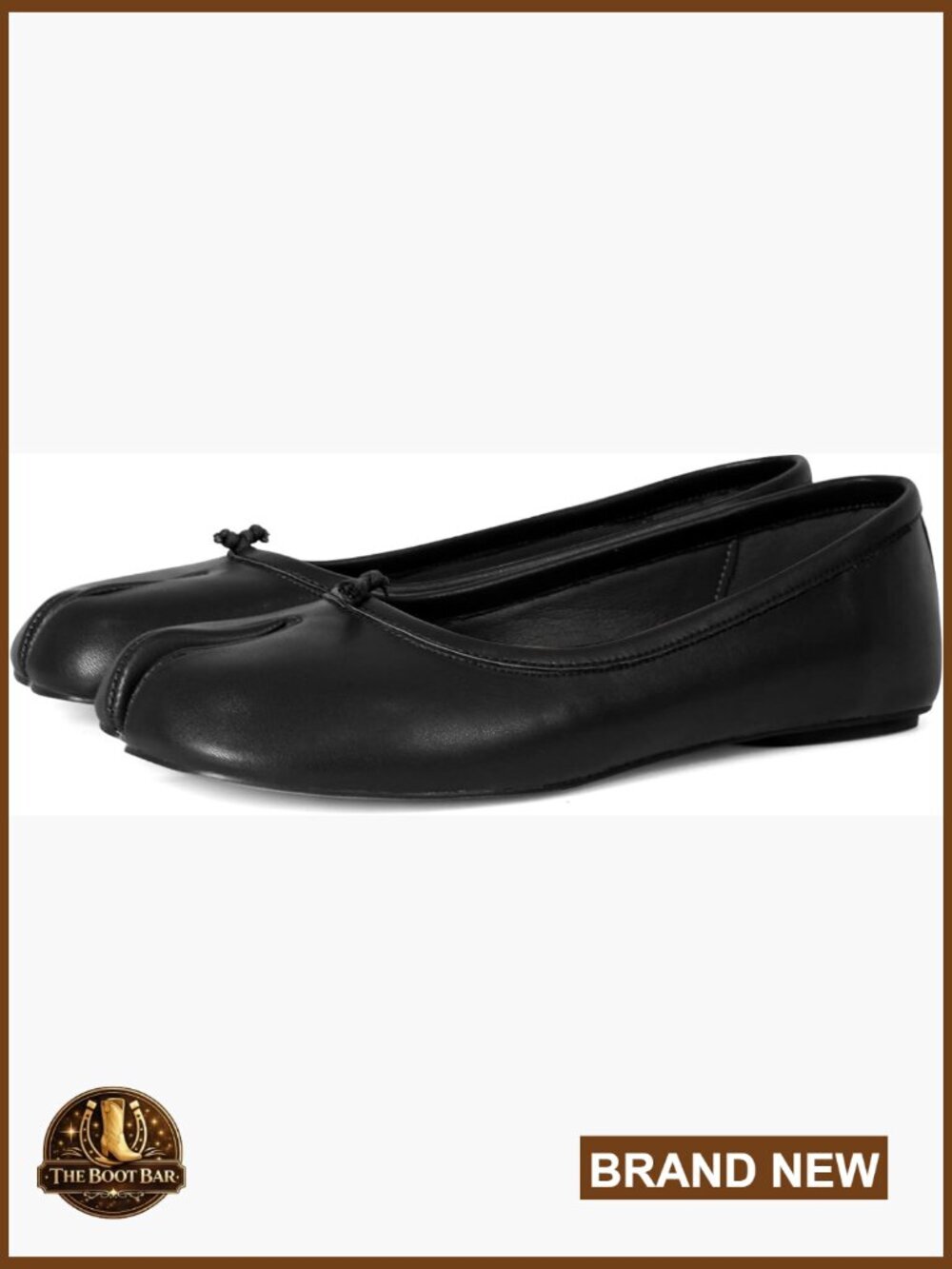 Leather Ballet Flats Split Toe Wide Width Comfortable Flats Shoes